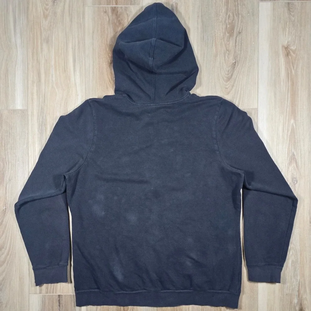 Vintage Adidas Y2K Style Distressed Mild Thrashed Full Zip Faded Black Hoodie XL